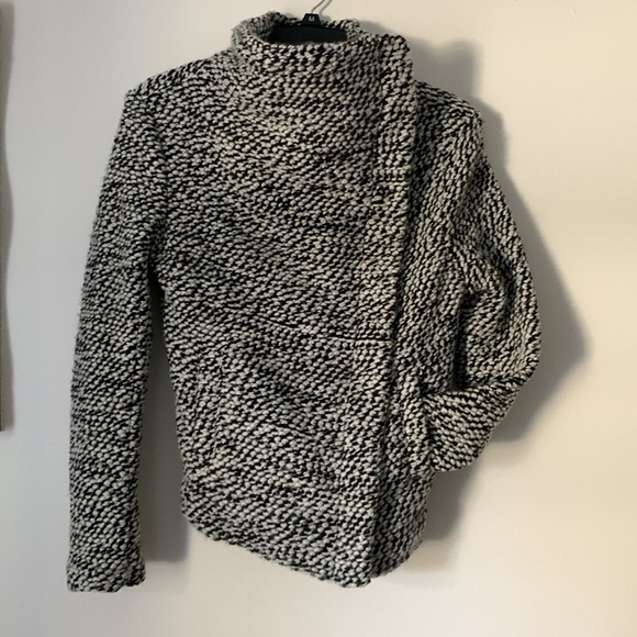 Blank NYC Marled Boucle Asymmetrical Zip Wool Blend Jacket - Picture 3 of 6